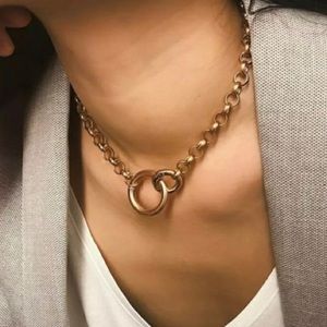 NEW 18K Round Pendant Chain Necklace